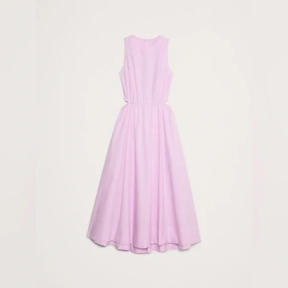 BANANA REPUBLIC COTTON POPLIN CUT-OUT MIDI DRESS - Picture 4 of 10